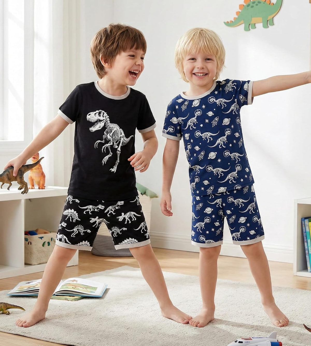 HONGTEYA Cotton Toddler Boys Clothes Kids Outfits Short Sleeve Set For 2-7T