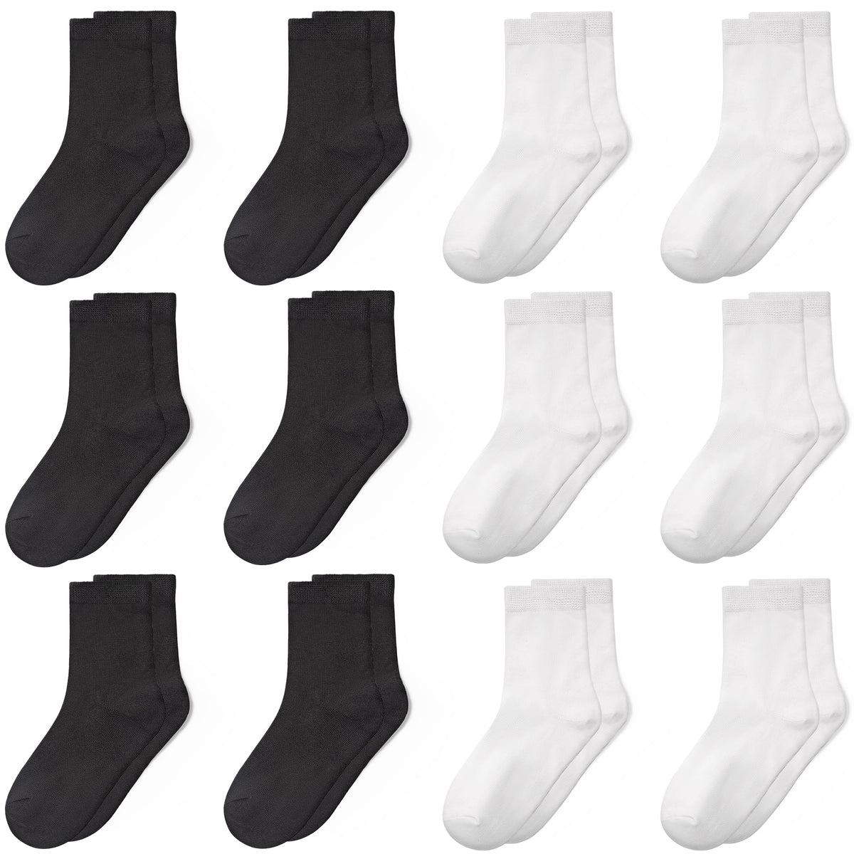 GENTABY Kids Socks 12 Pairs Boys Girls Athletic Crew Socks for Ages 1-13