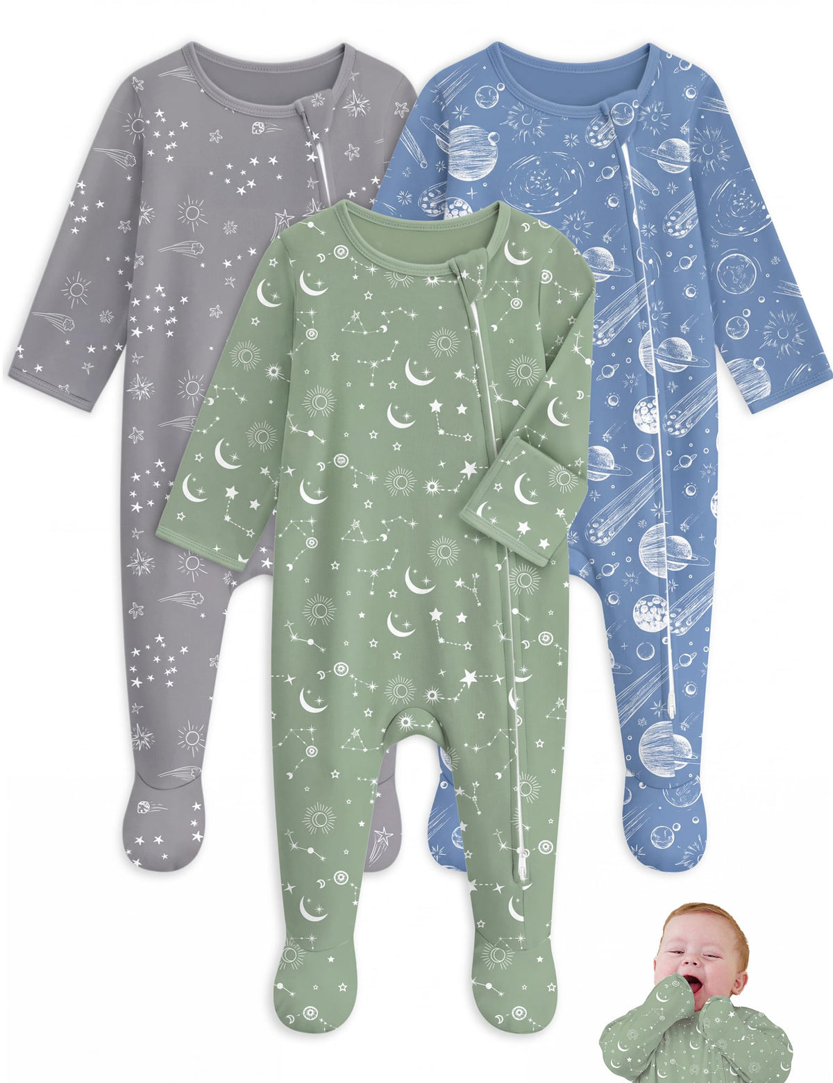 Unnivoll Baby Sleepers 100% Organic Cotton Baby Pajamas Boys Girls Clothes