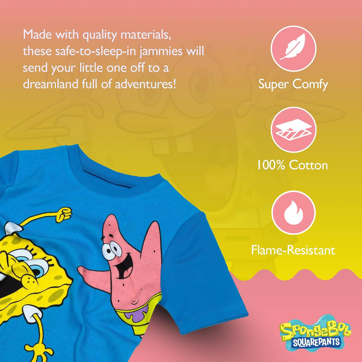 Nickelodeon Boys' 2-piece Snug-fit Cotton Matching Short-Sleeve Pajamas
