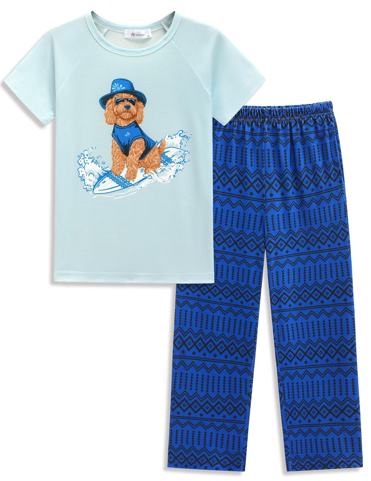 Arshiner Boys Pajamas Short Sleeve Long Pants 2 Piece Pajama Set for Boys
