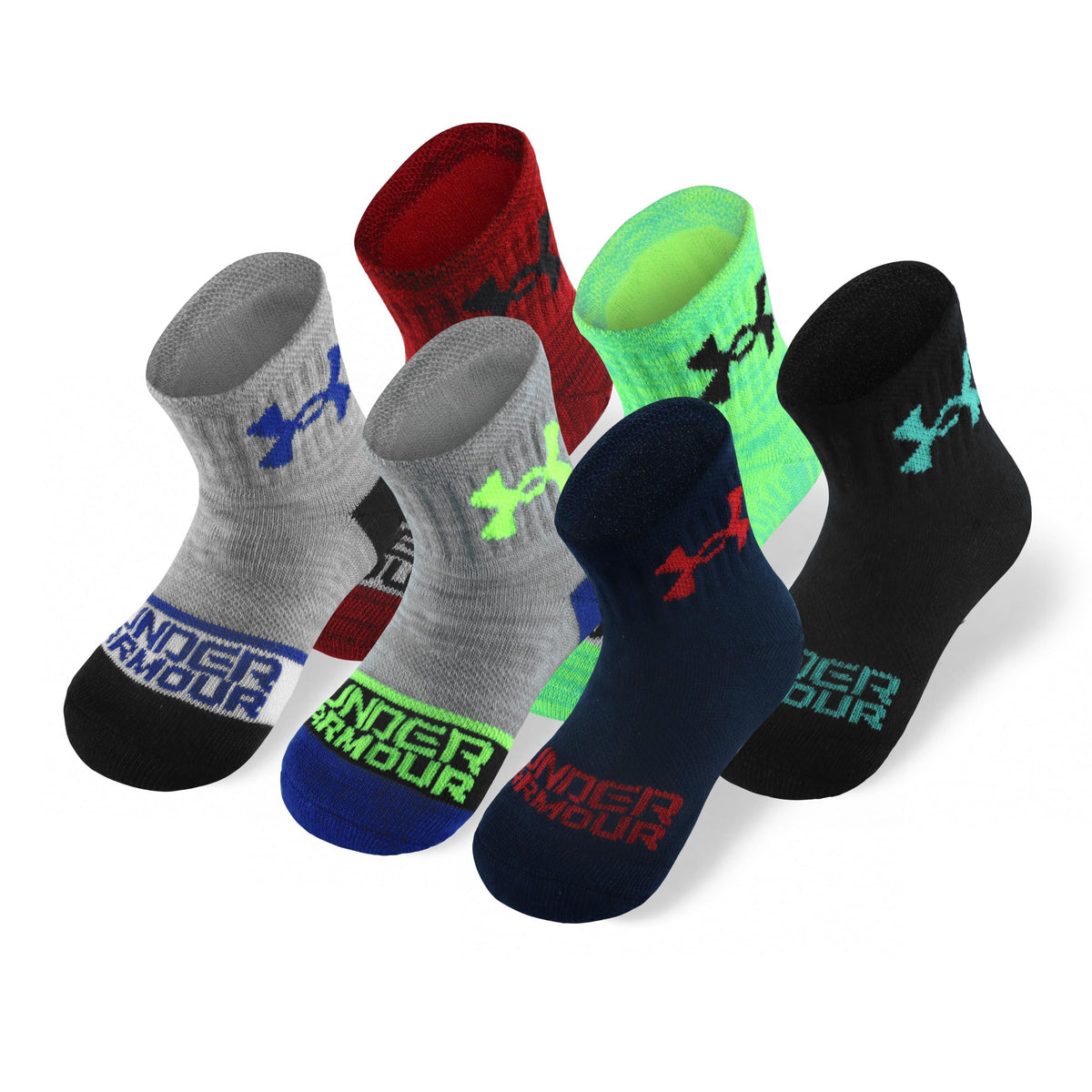 Under Armour boys Multi Pack Essential Quarter Sock