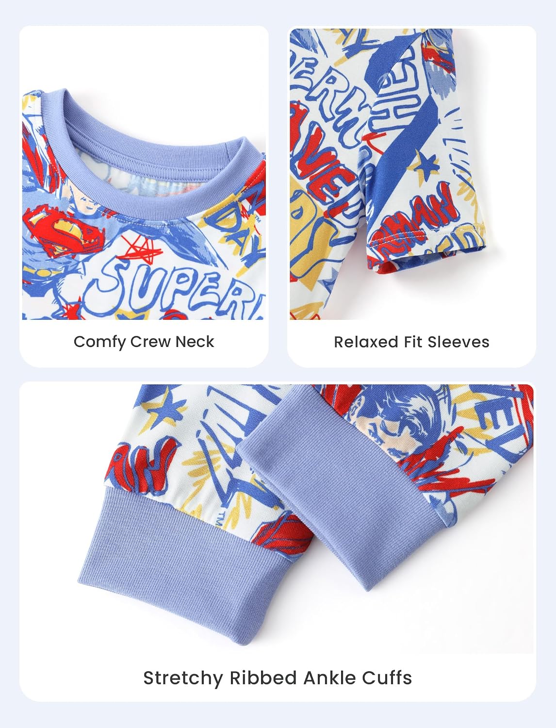 DC Comics Justice League Viscose from Bamboo Boy Superman Batman Pajama Set