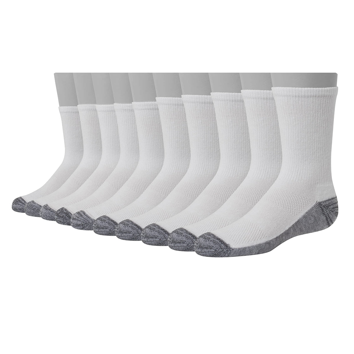 Hanes Ultimate Boys' Crew Performance Sport Socks, 10-Pair Packs