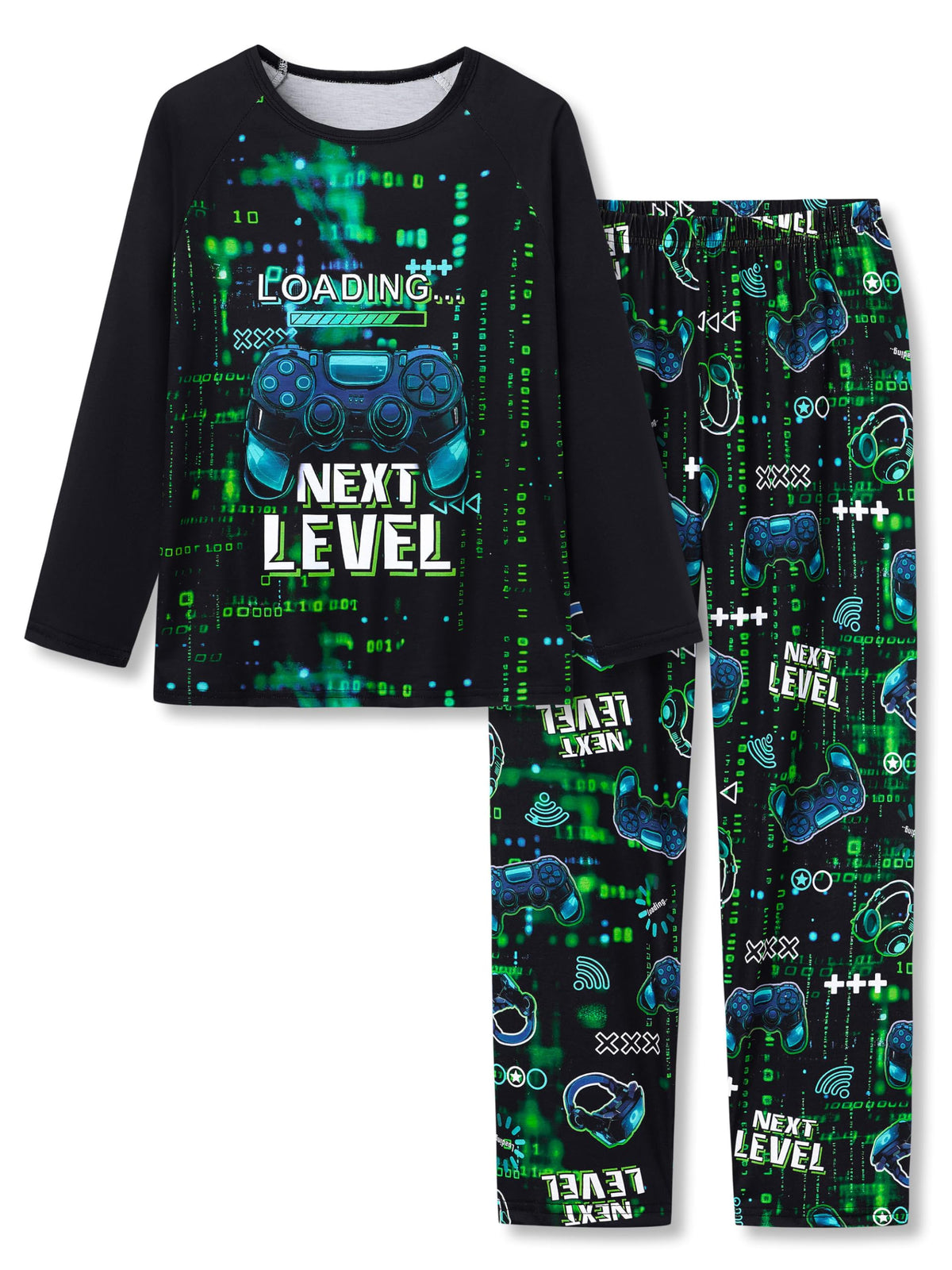 Tebbis Boys Trendy Graphic Long Sleeves & Pants Winter Pajamas Sizes 6-18