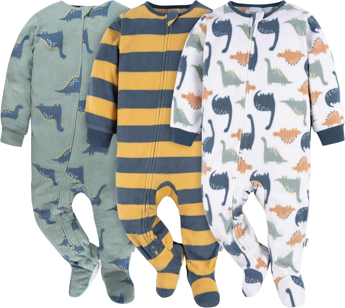 Gerber Baby Boys 3-Pack Fleece Footed Pajamas