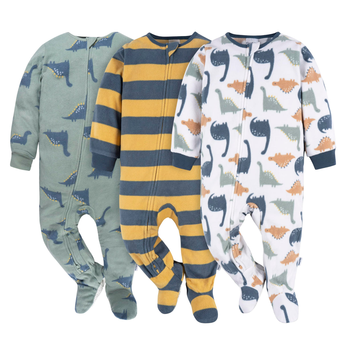 Gerber Baby Boys 3-Pack Fleece Footed Pajamas