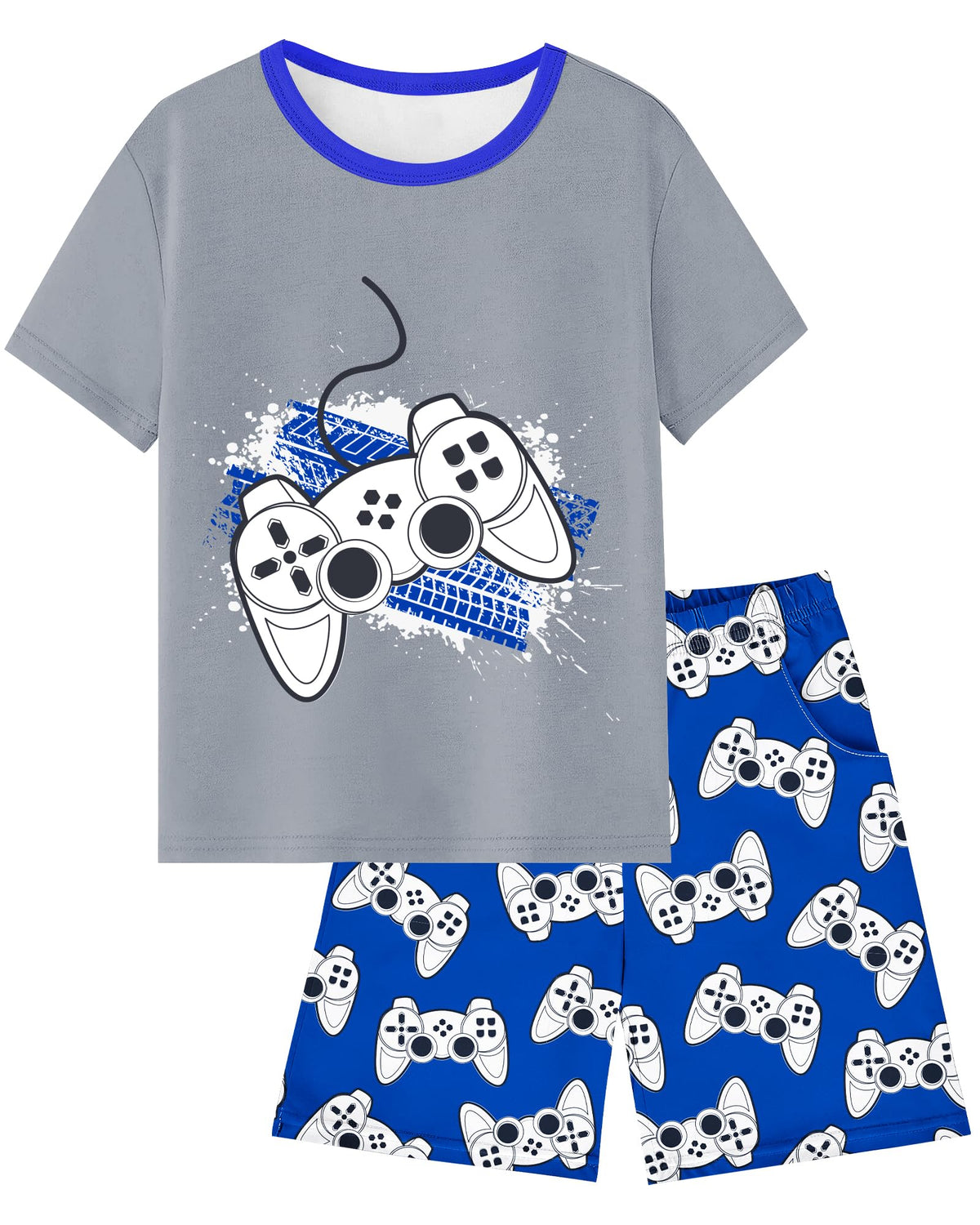Fiodrimy Boys Pajamas Big Boys PJs Set Summer Short Sleeve Kid Sleepwear Boy Pajamas Size 8-14