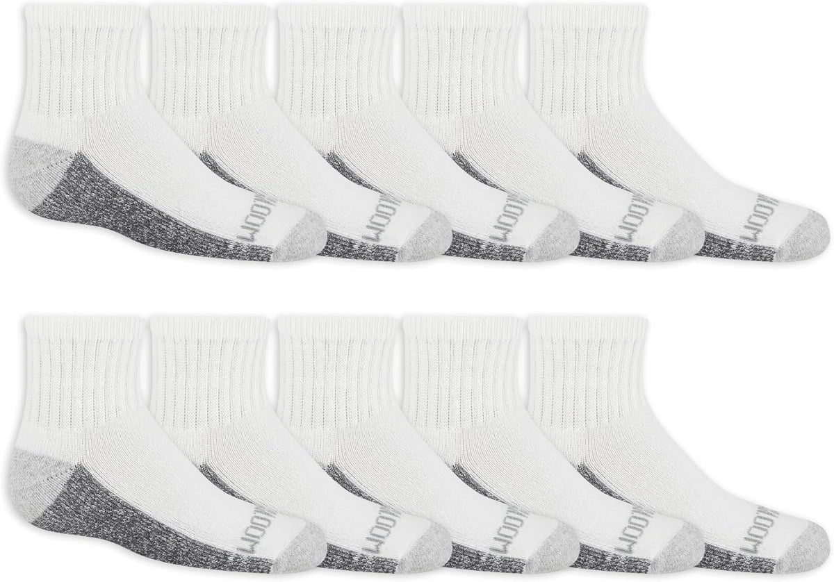 Fruit of the Loom Boys' Dual Defense Ankle Socks (10 Pack)