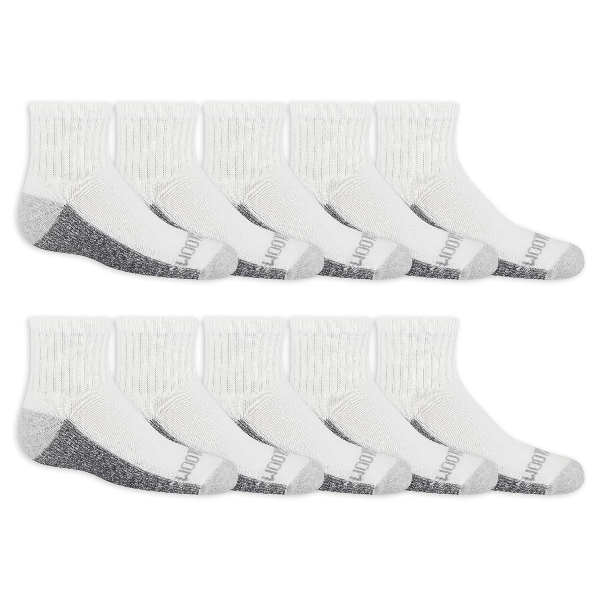 Fruit of the Loom Boys' Dual Defense Ankle Socks (10 Pack)