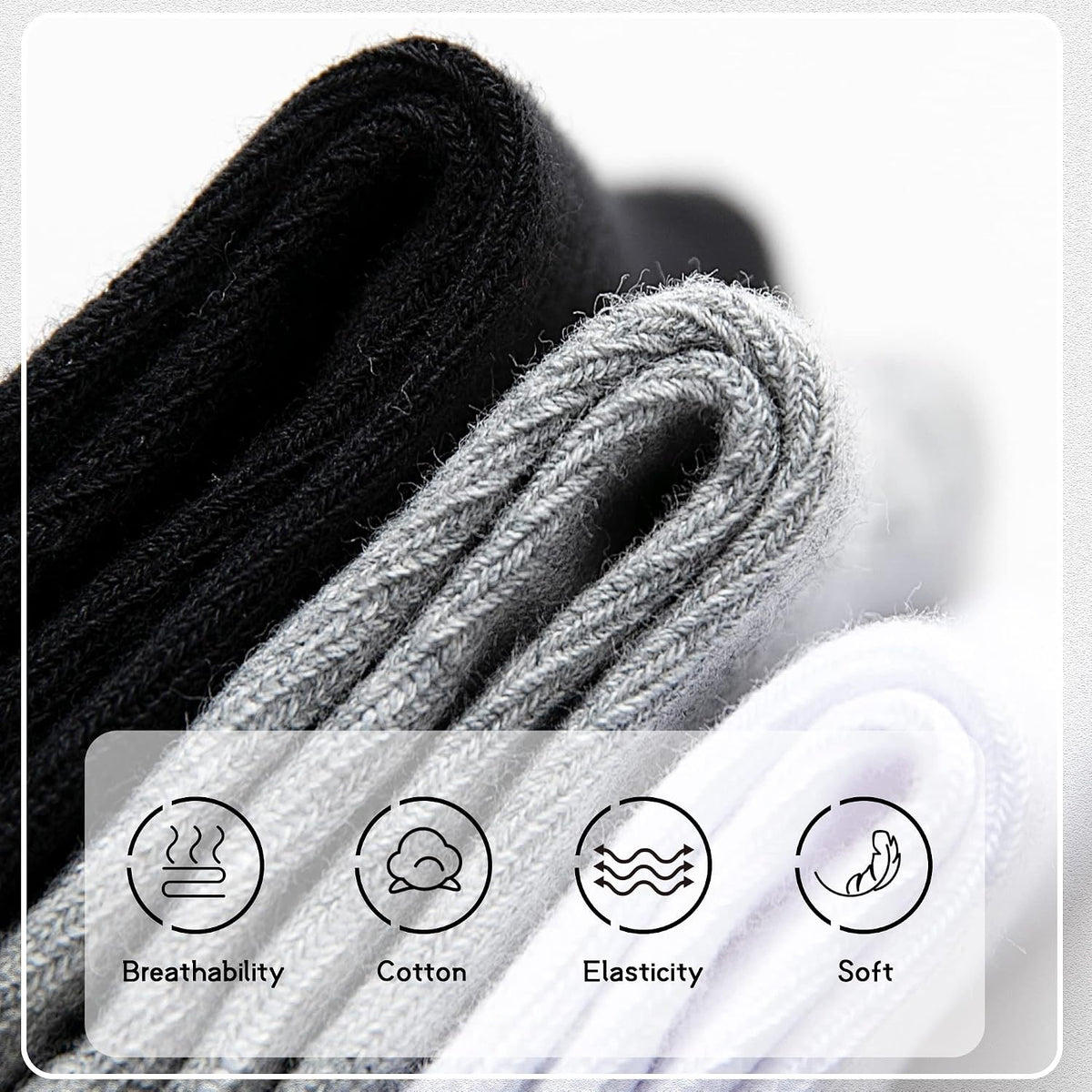 DoSmart Kids Athletic Crew Socks Boys Girls Classics Cotton School Uniform Childs Sports Breathable Casual Socks 10 Pairs