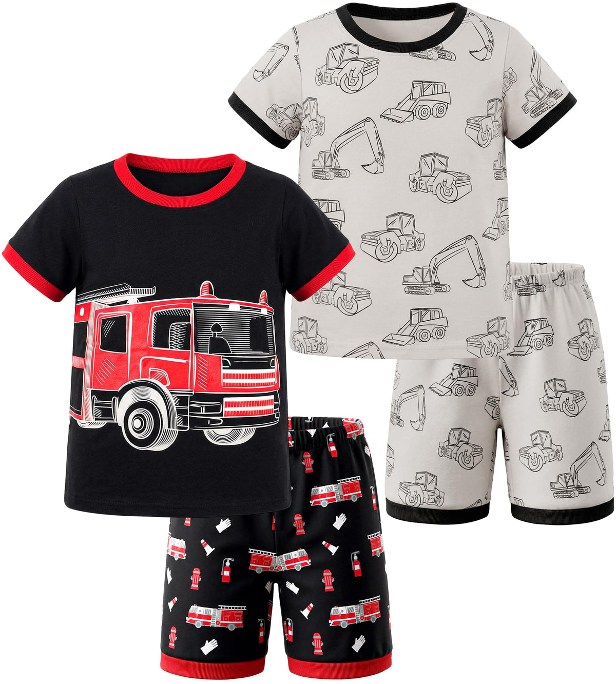 HONGTEYA Cotton Toddler Boys Clothes Kids Outfits Short Sleeve Set For 2-7T