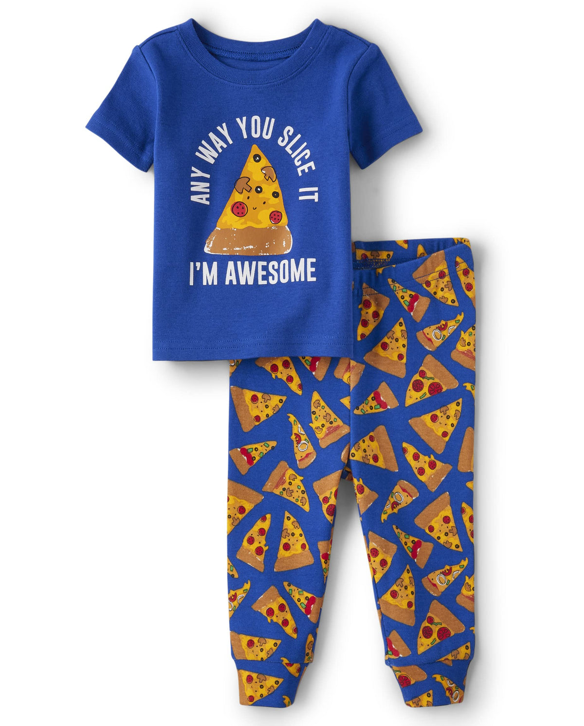 The Children's Place Baby Boys' Snug Fit 100% Cotton Short Sleeve Top and Pants 2 Piece Pajama Set