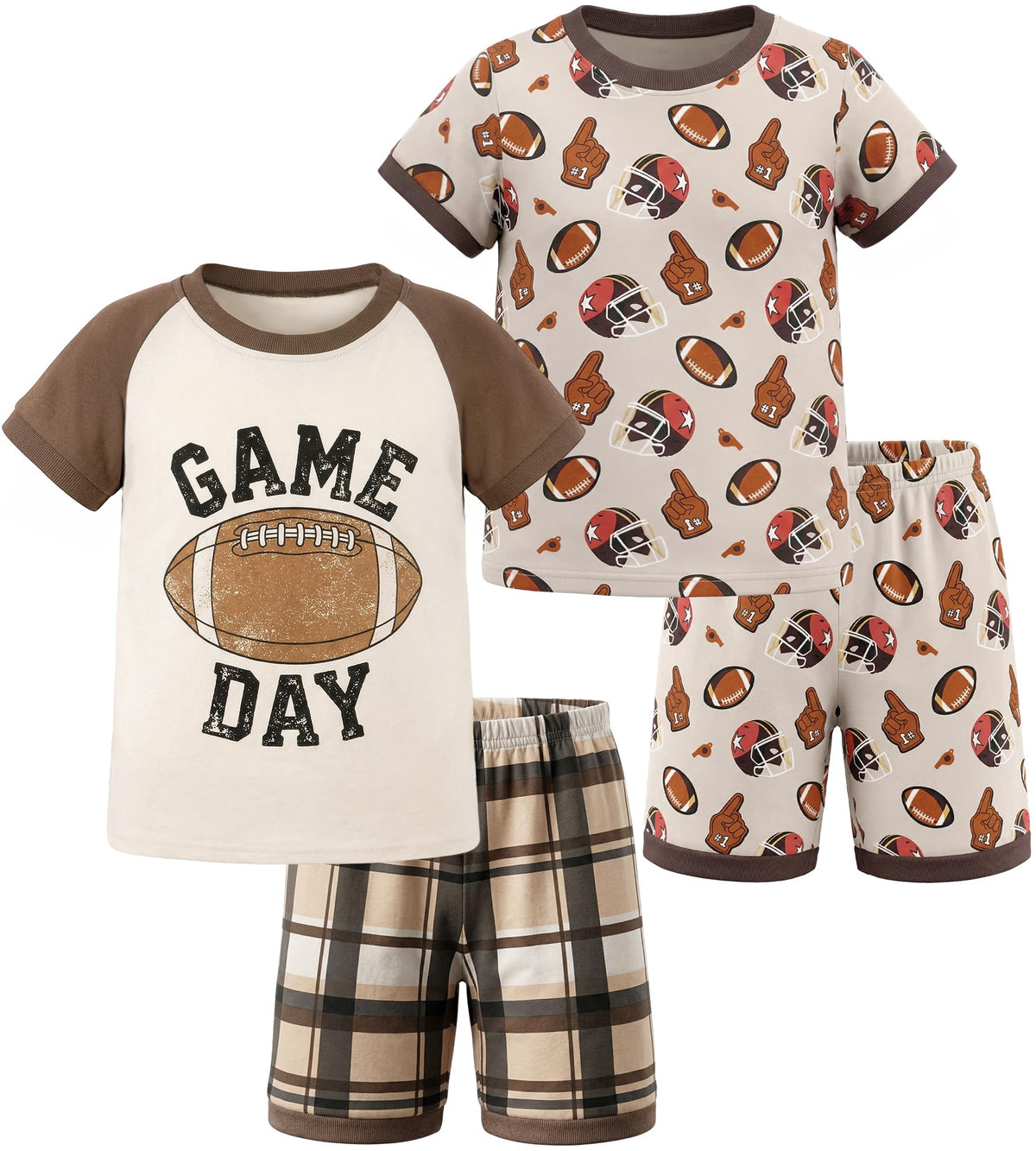 HONGTEYA Cotton Toddler Boys Clothes Kids Outfits Short Sleeve Set For 2-7T