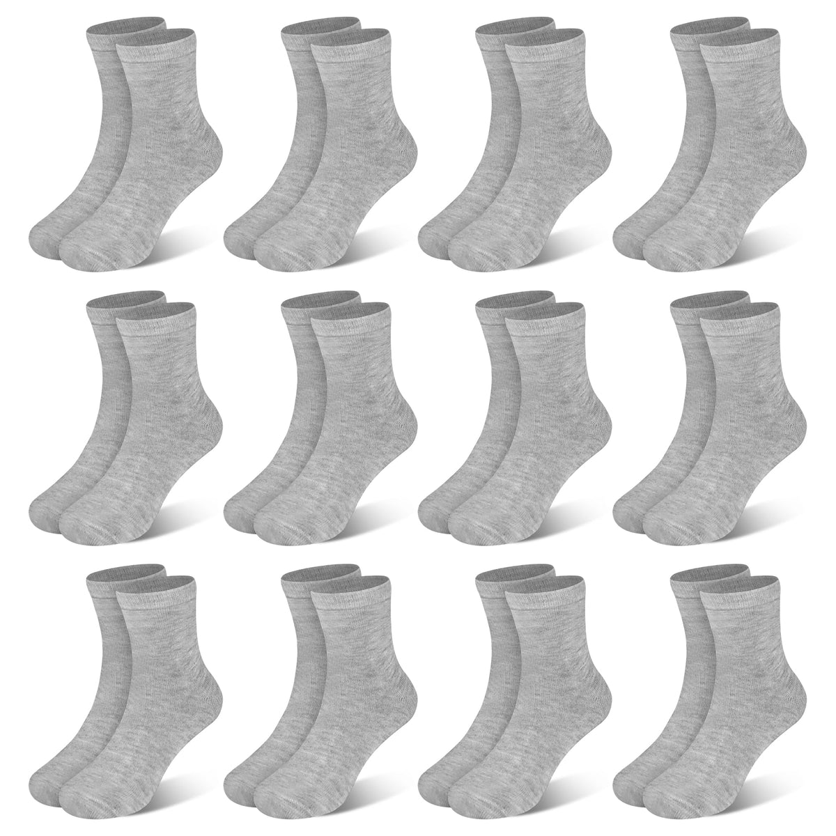 Kids Socks 12 Pairs Crew Socks for Toddler Boys Girls 1-14 Years