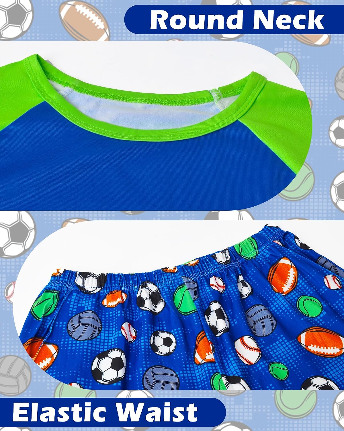 PASHOP Boys Pajamas Cozy Soft Long Sleeves Top and Pants 2 Piece Cool Pjs Pajamas Set Big Boys Sleepwear Size 8-14