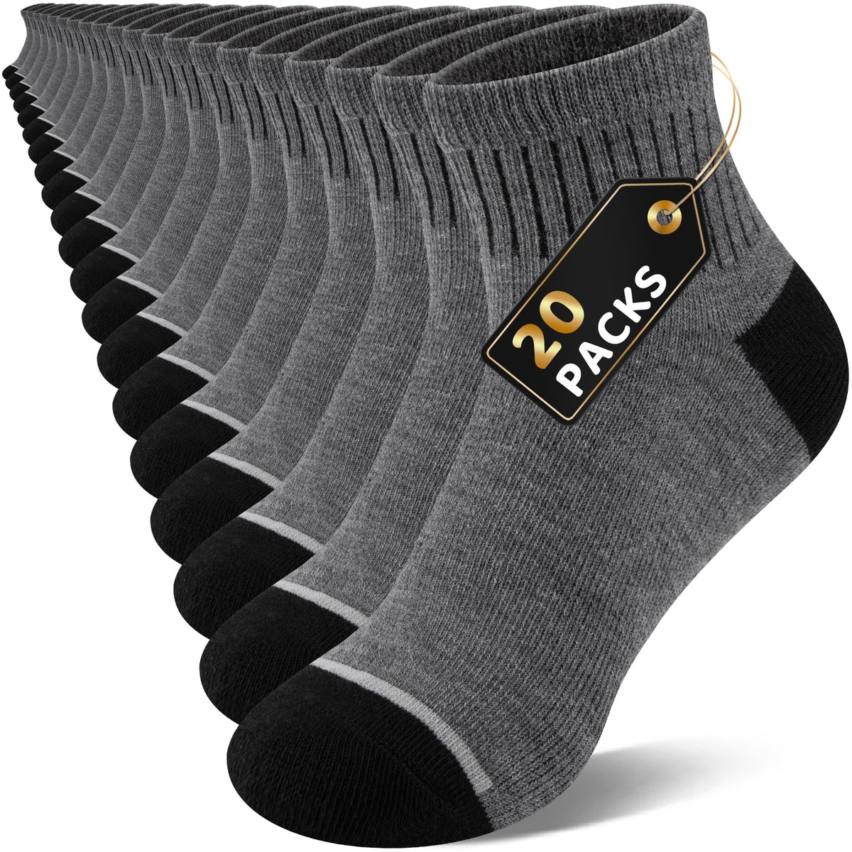 20-40 Pairs Boys Girls Ankle Socks, Thin Breathable Athletic Quarter Kids Socks Aged 4-12
