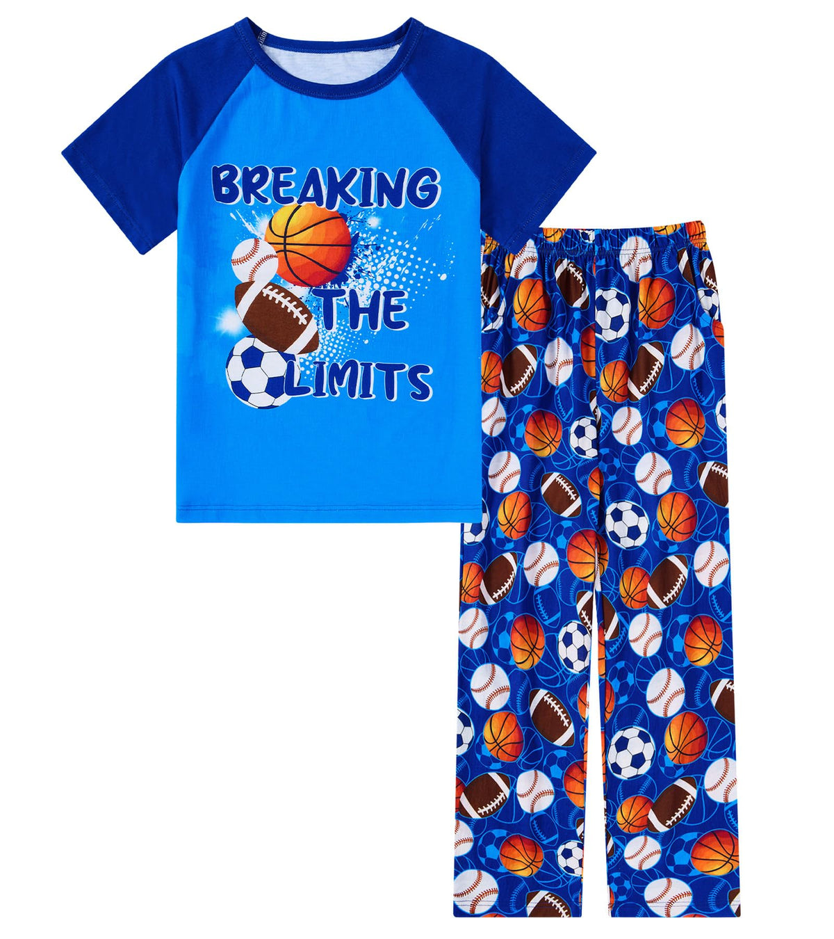 Funnycokid Boys Pajamas 2 Piece Kids Summer Pjs Loose Fit Size 6-12