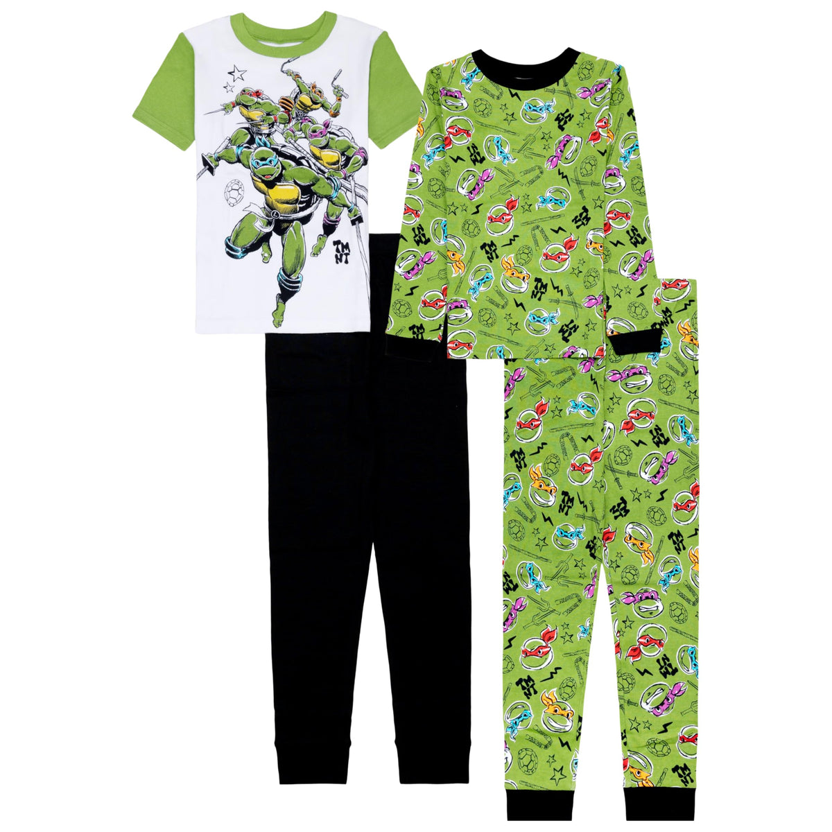 Nickelodeon Boys' 4-piece Snug-fit Cotton Short-Sleeve Matching Pajama Set, Soft & Cute for Kids