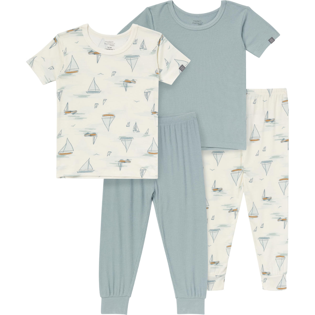 MODERNMOMENTS Baby Viscose 4-piece Tight Fitting Pajama Sets