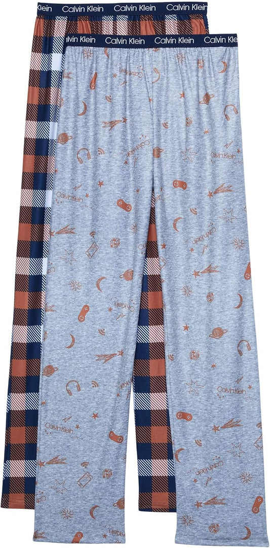 Calvin Klein Kids Boys' Super Soft Brushed Micro Pajama Pant 2-Pack