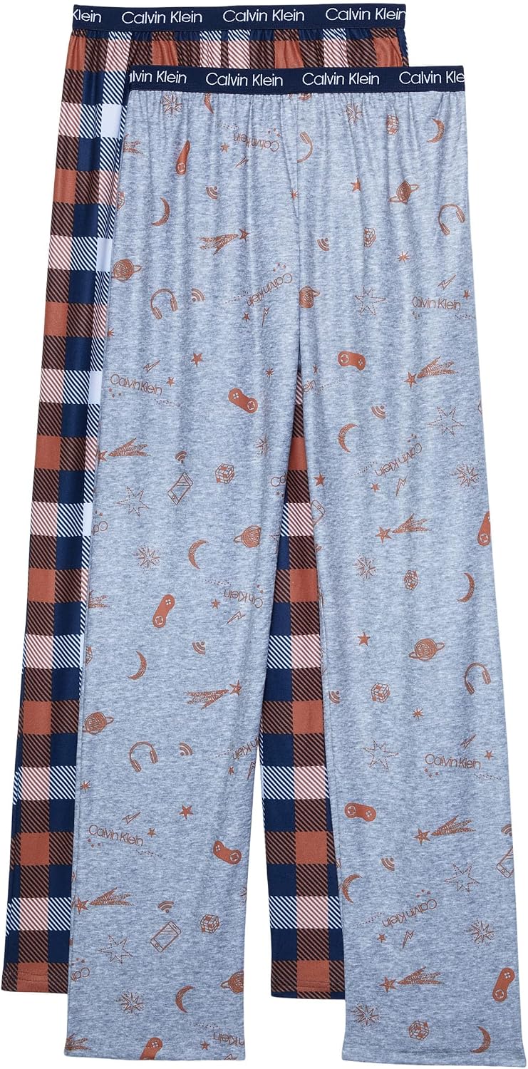 Calvin Klein Kids Boys' Super Soft Brushed Micro Pajama Pant 2-Pack