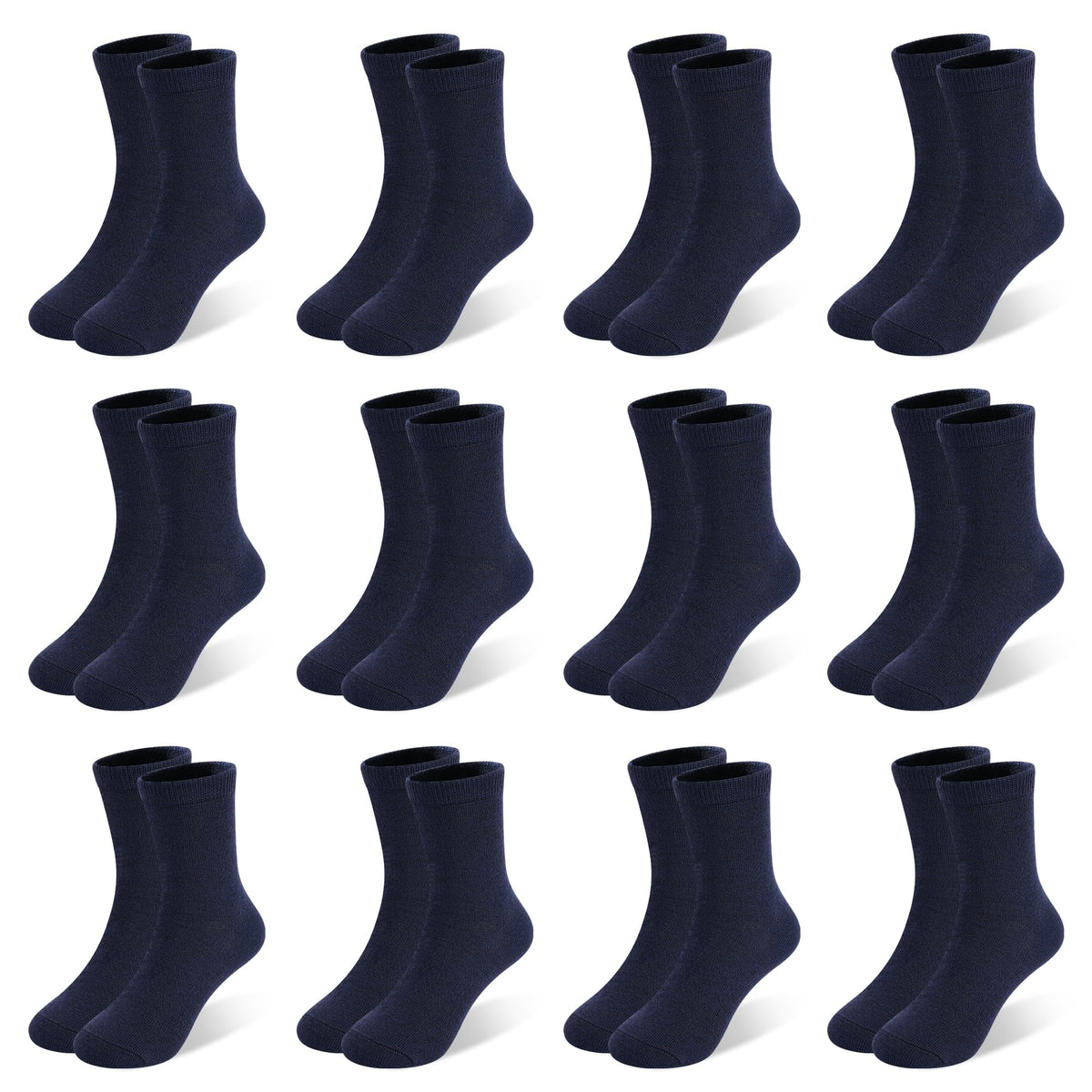 Kids Socks 12 Pairs Crew Socks for Toddler Boys Girls 1-14 Years