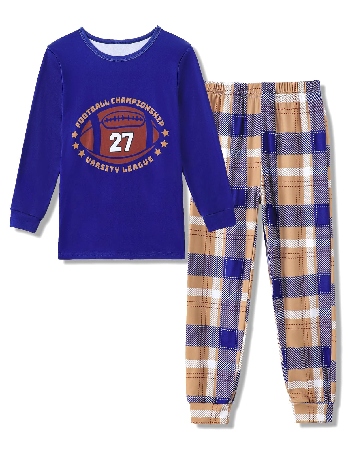 Mikrdoo Boys Pajamas 2 Piece Long Sleeve Top and Pants Set Kids 6-16Y