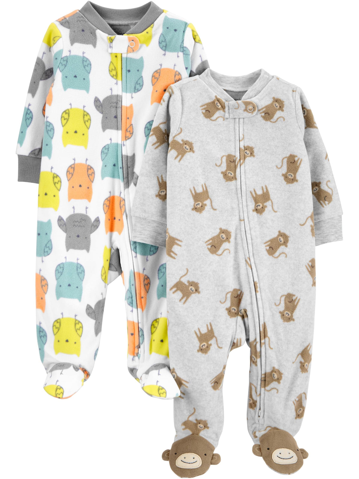 Simple Joys by Carter's Unisex Baby 2-pack Neutral Fleece Footed Sleep and Play