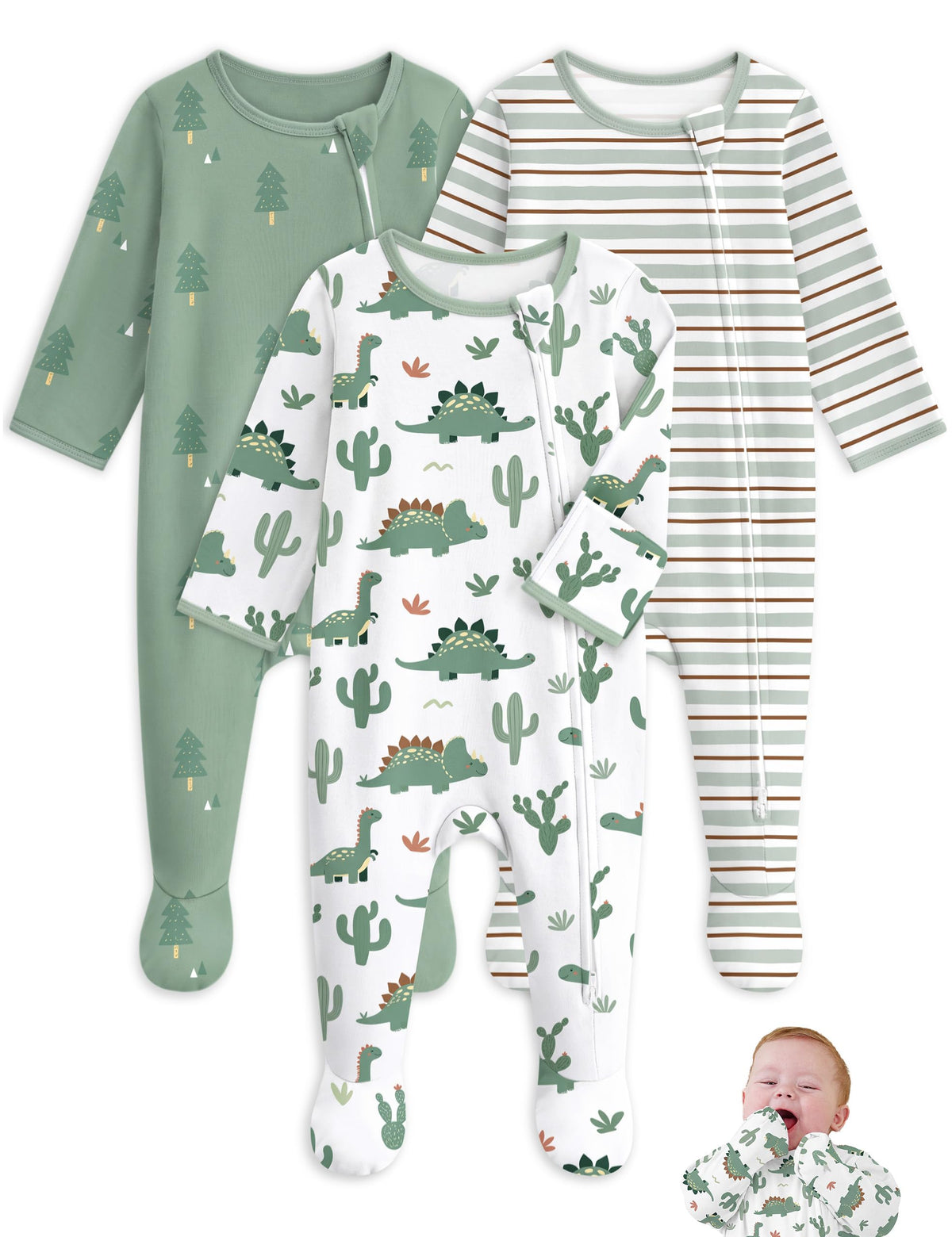 Unnivoll Baby Sleepers 100% Organic Cotton Baby Pajamas Boys Girls Clothes