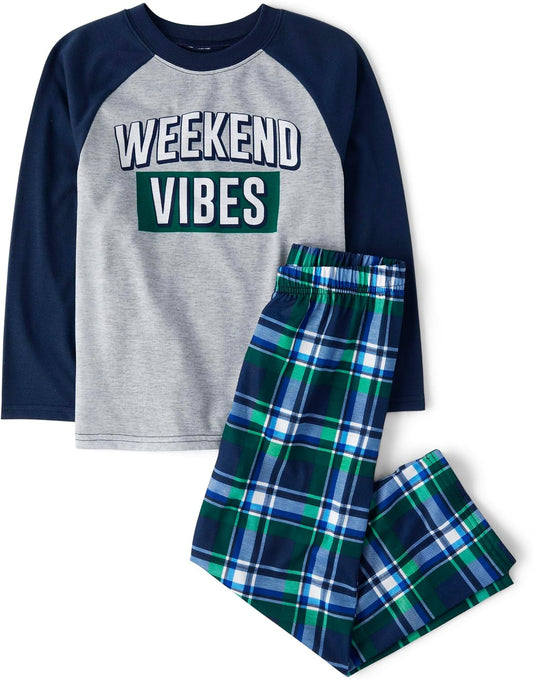 The Children's Place boys Long Sleeve Top and Pants 2 Piece Pajama Set