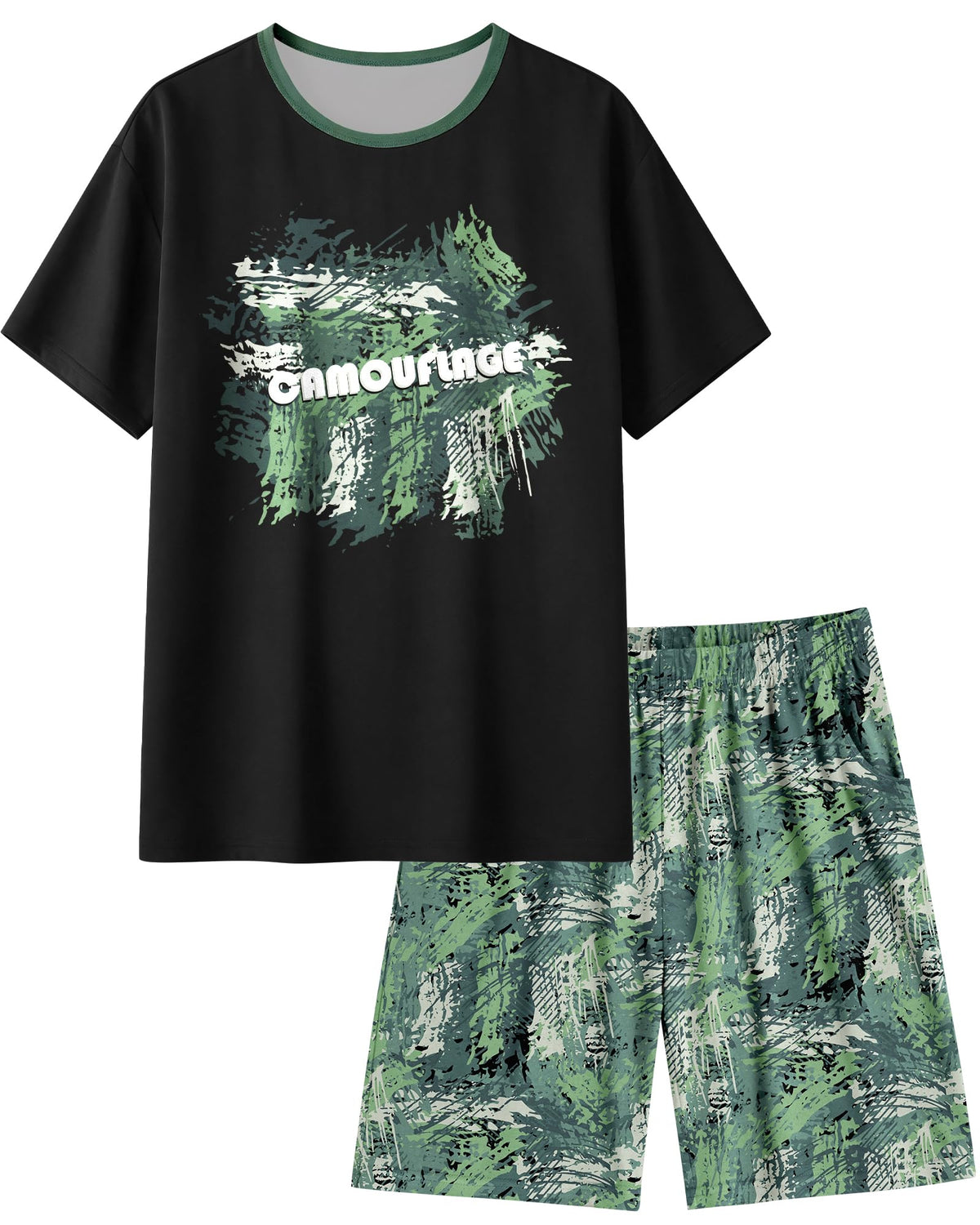 Fiodrimy Boys Pajamas Big Boys Pajamas Short Sleeves & Shorts 2 Pieces Summer Pjs Set Kid Sleepwear Lounge Clothes Size 8-14