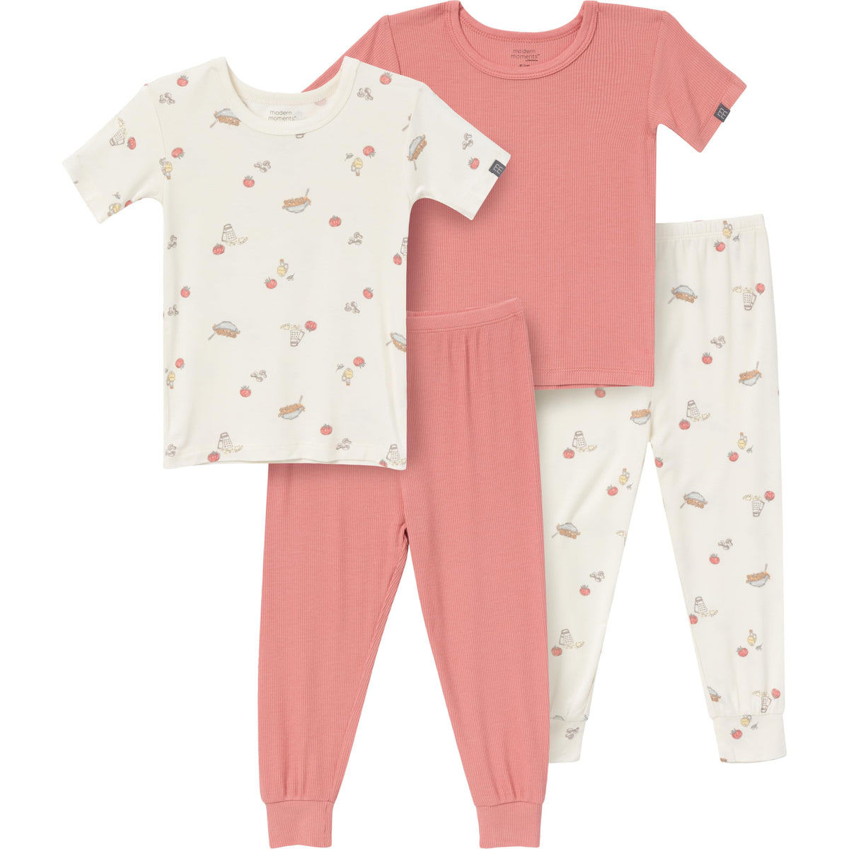 MODERNMOMENTS Baby Viscose 4-piece Tight Fitting Pajama Sets