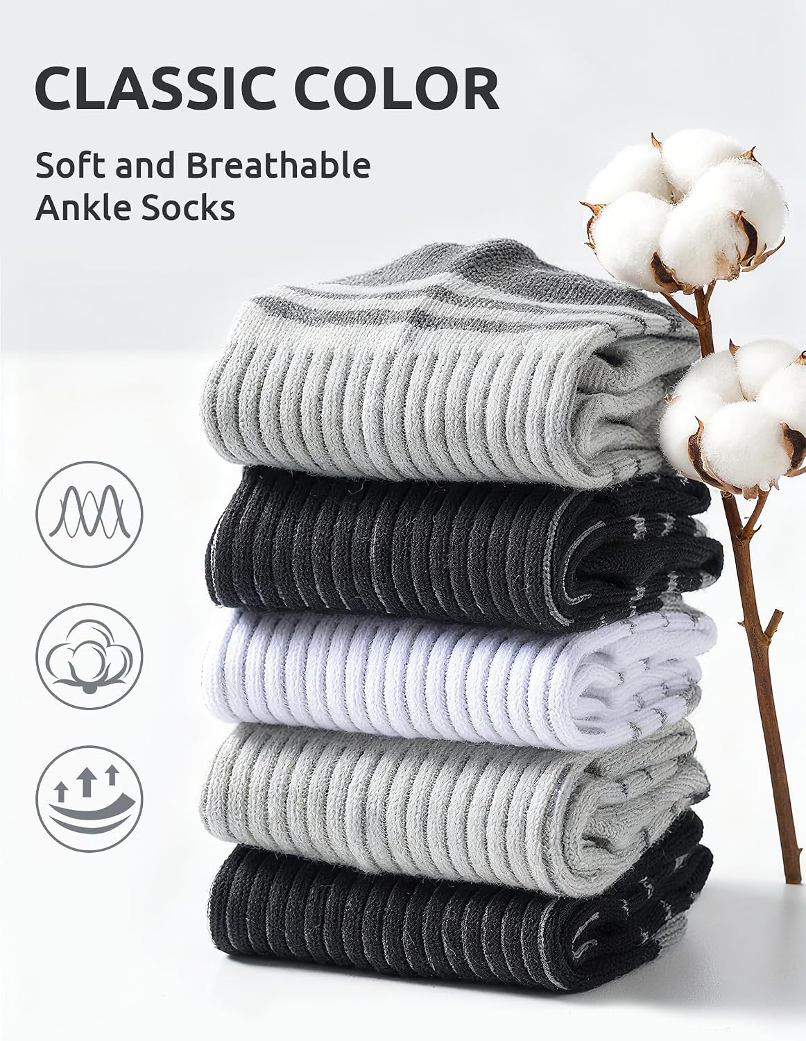 Somaibo 10 Pairs Boys Girls Ankle Socks Kids Athletic Socks No Show