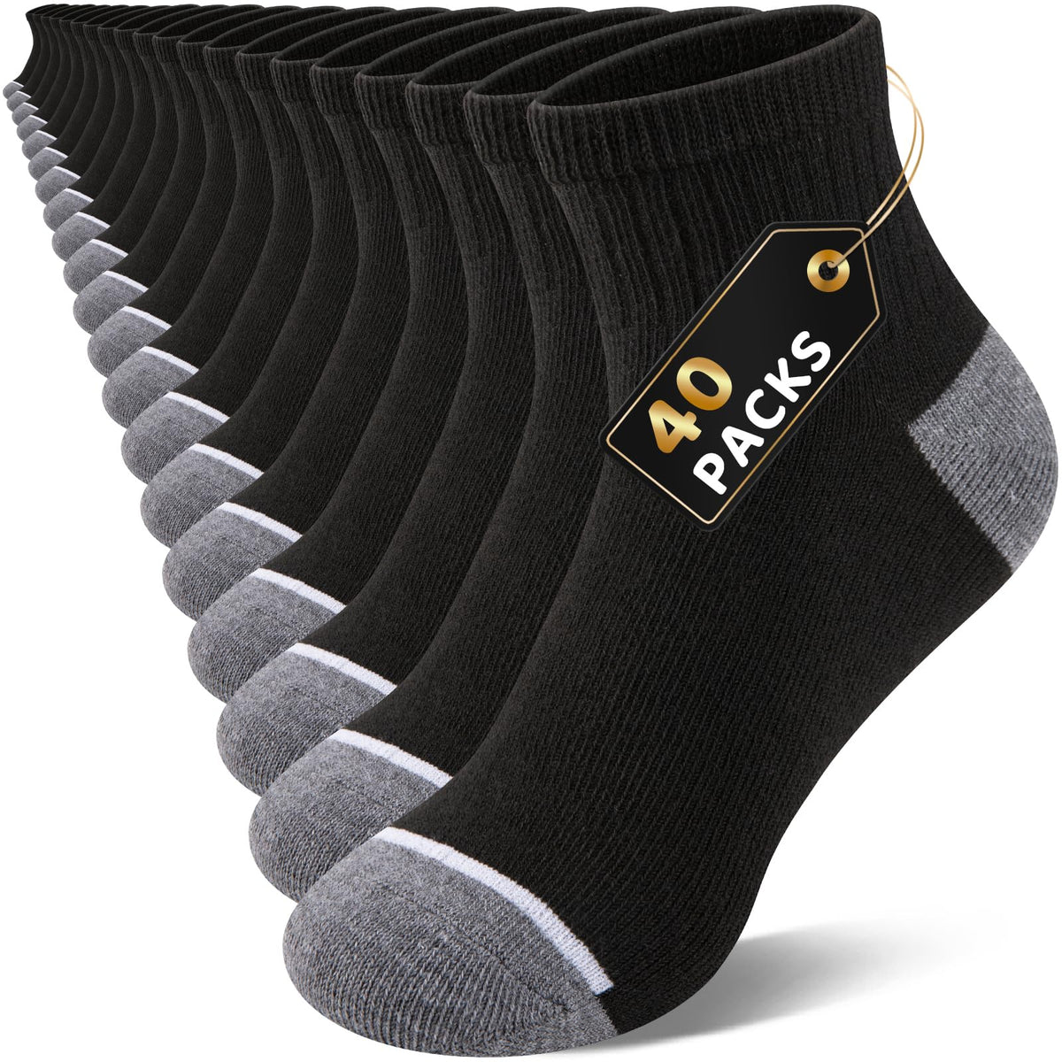 20-40 Pairs Boys Girls Ankle Socks, Thin Breathable Athletic Quarter Kids Socks Aged 4-12