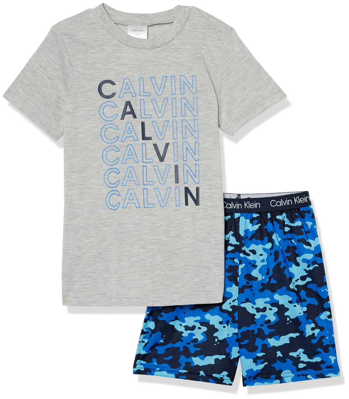 Calvin Klein Boys' 2 Piece Sleepwear Top and Bottom Pajama Set Pj