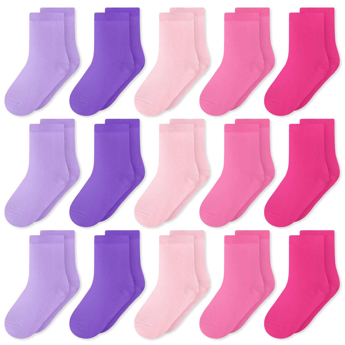 GENTABY Toddlers Kids Crew Socks 15 Pairs Boys Socks for Kids 1-14 Years