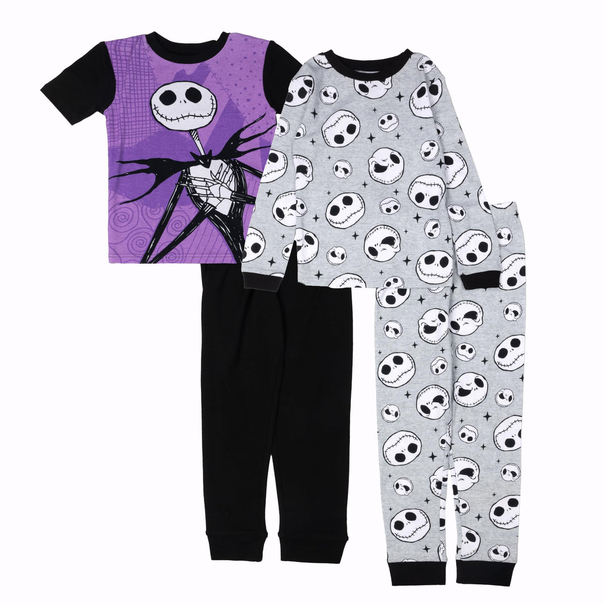 Disney Boys' 4-Piece Snug-fit Cotton Matching Comfortable Pajama Set, Soft & Cute for Kids