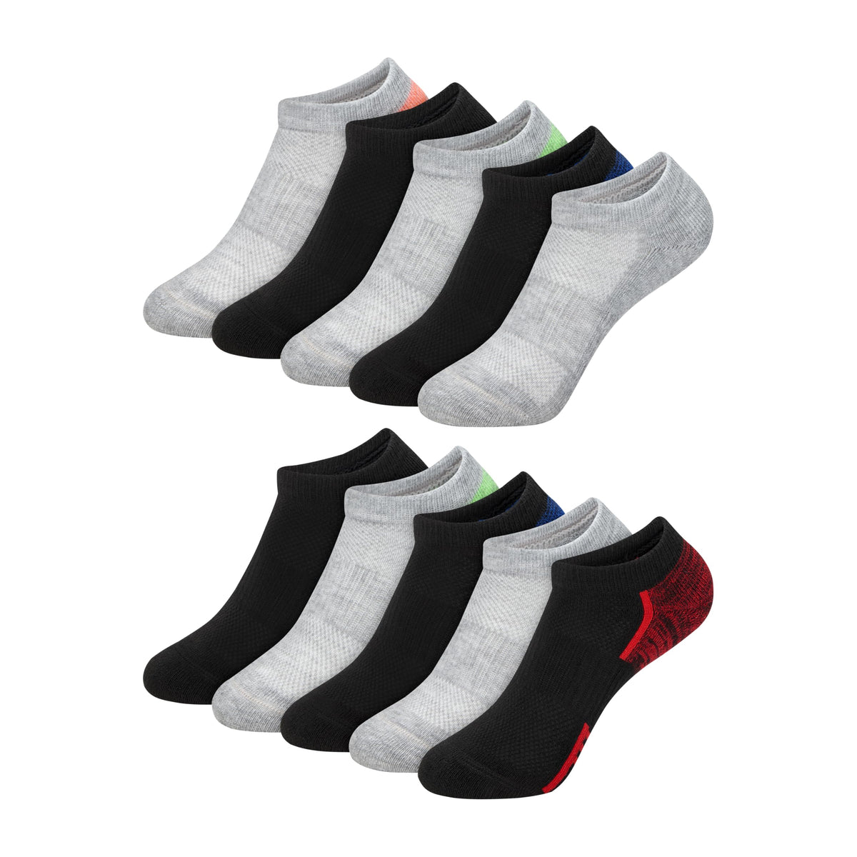Hanes Boys' Moves Socks, Breathable Mesh Performance Socks, Ankle, Crew, No Show, Moisture-wicking, 10-pack