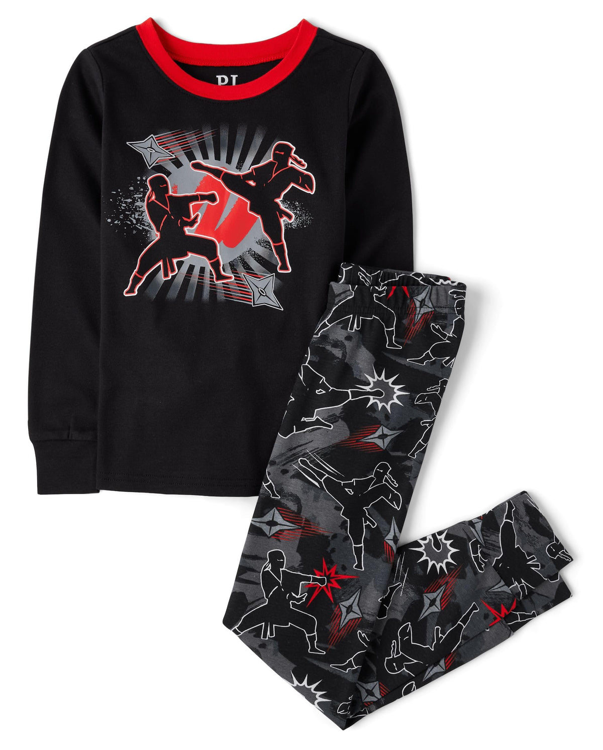 The Children's Place Boys' 100% Cotton Long Sleeve Top and Pants,2 Piece Pajama Set