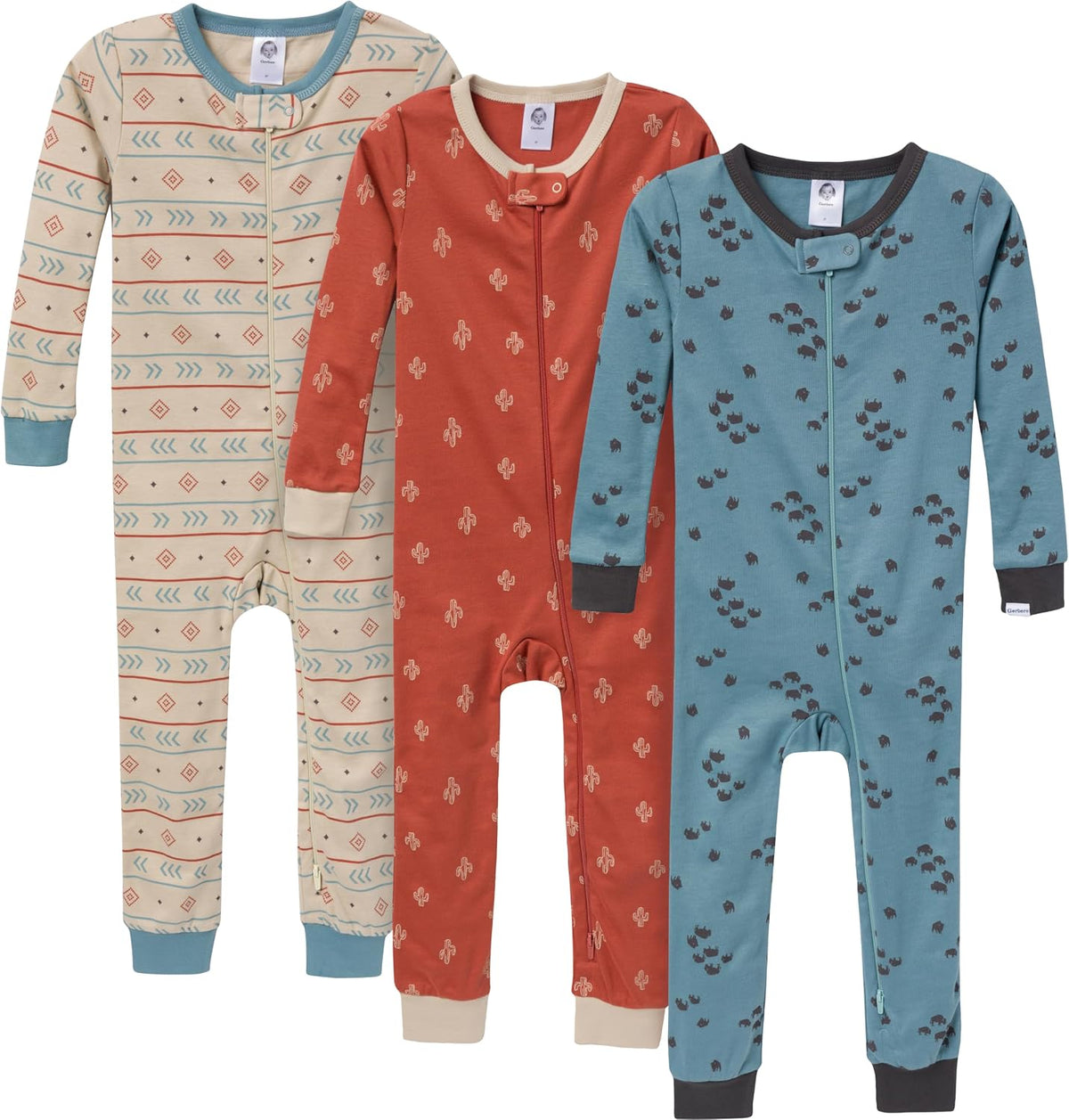 Gerber Baby Boys 3-Pack Snug Fit Footless One Piece Cotton Pajamas