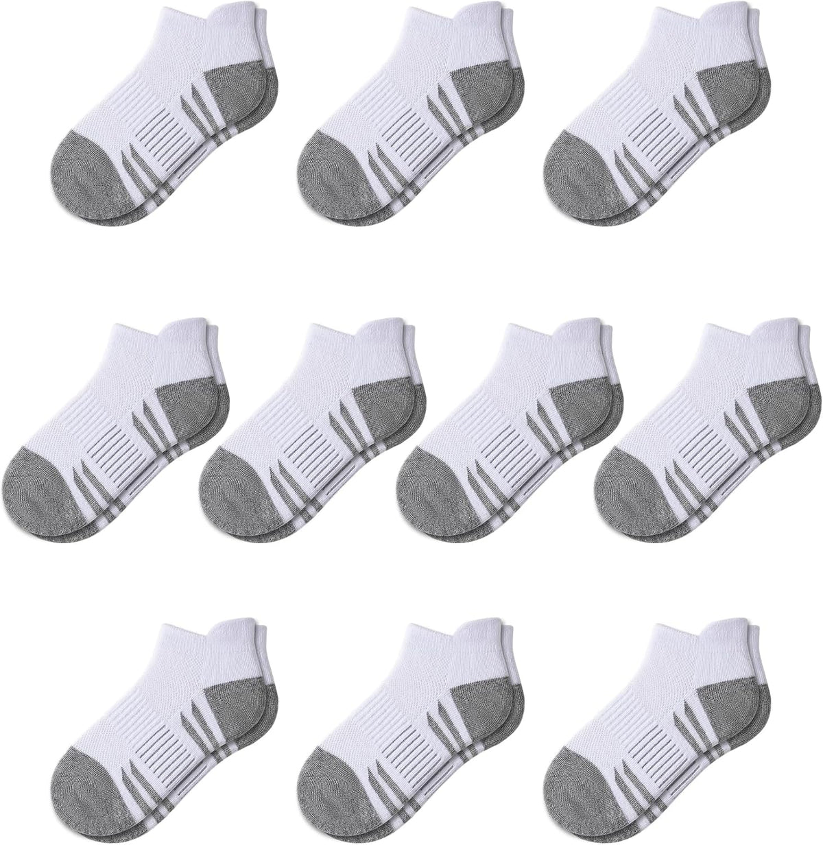 Somaibo 10 Pairs Boys Girls Ankle Socks Kids Athletic Socks No Show
