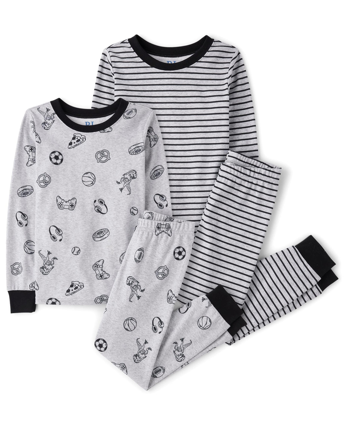 The Children's Place Boys' 100% Cotton Long Sleeve Top and Pants, 2 Piece Pajama Set