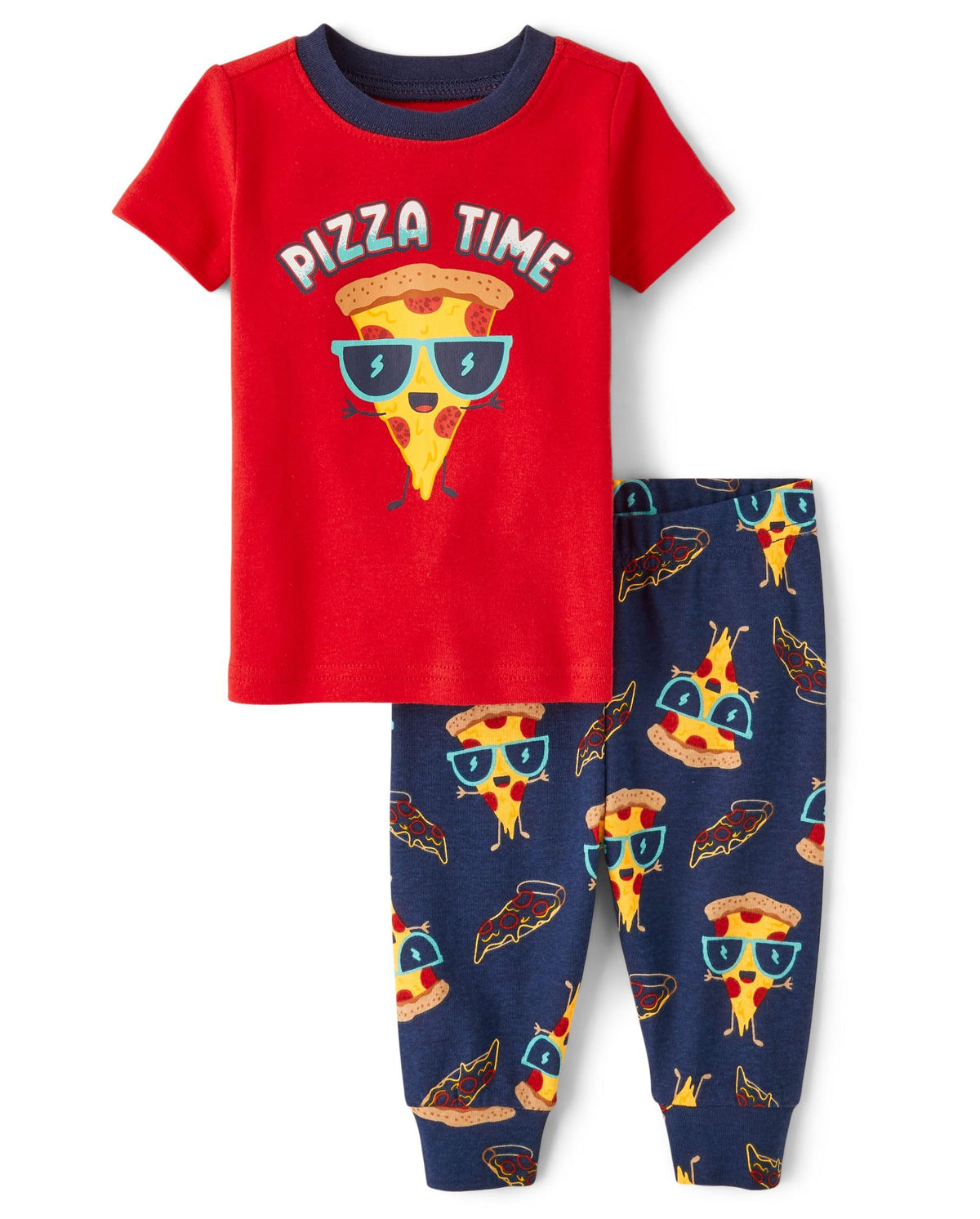 The Children's Place Baby Boys' Snug Fit 100% Cotton Short Sleeve Top and Pants 2 Piece Pajama Set