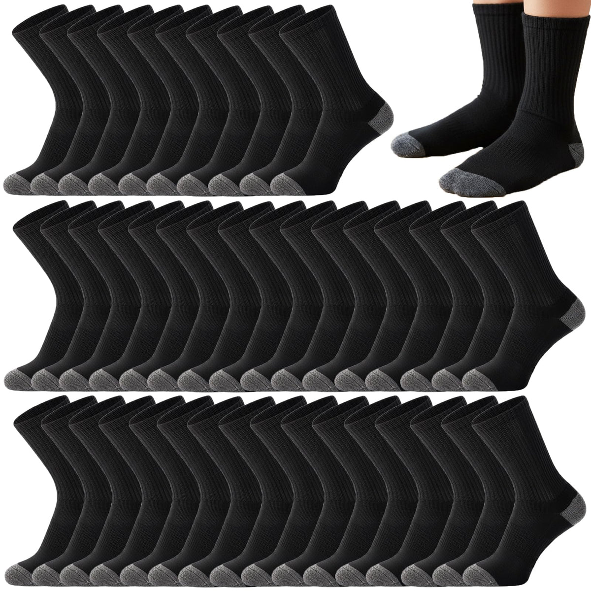 20 Pairs Crew Athletic Socks for Kids Breathable Cushion Crew Socks for Kids Sport Running Traveling