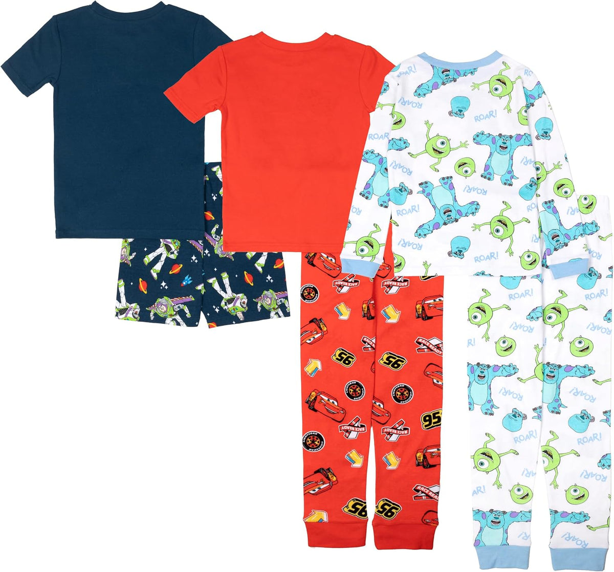 Disney Unisex Kids' 6-piece Snug-fit Cotton Matching Comfortable Pajama Set, Soft & Cute for Kids