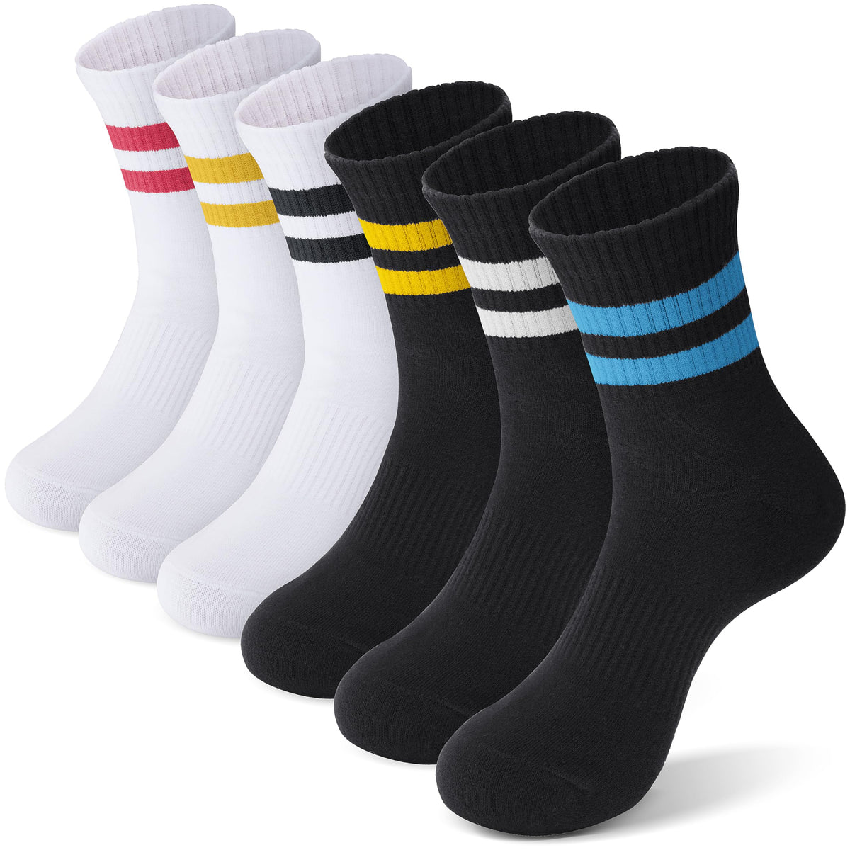 ANTSANG Kids School Athletic Sports Cotton Socks,Teen Girls Boys Crew Socks