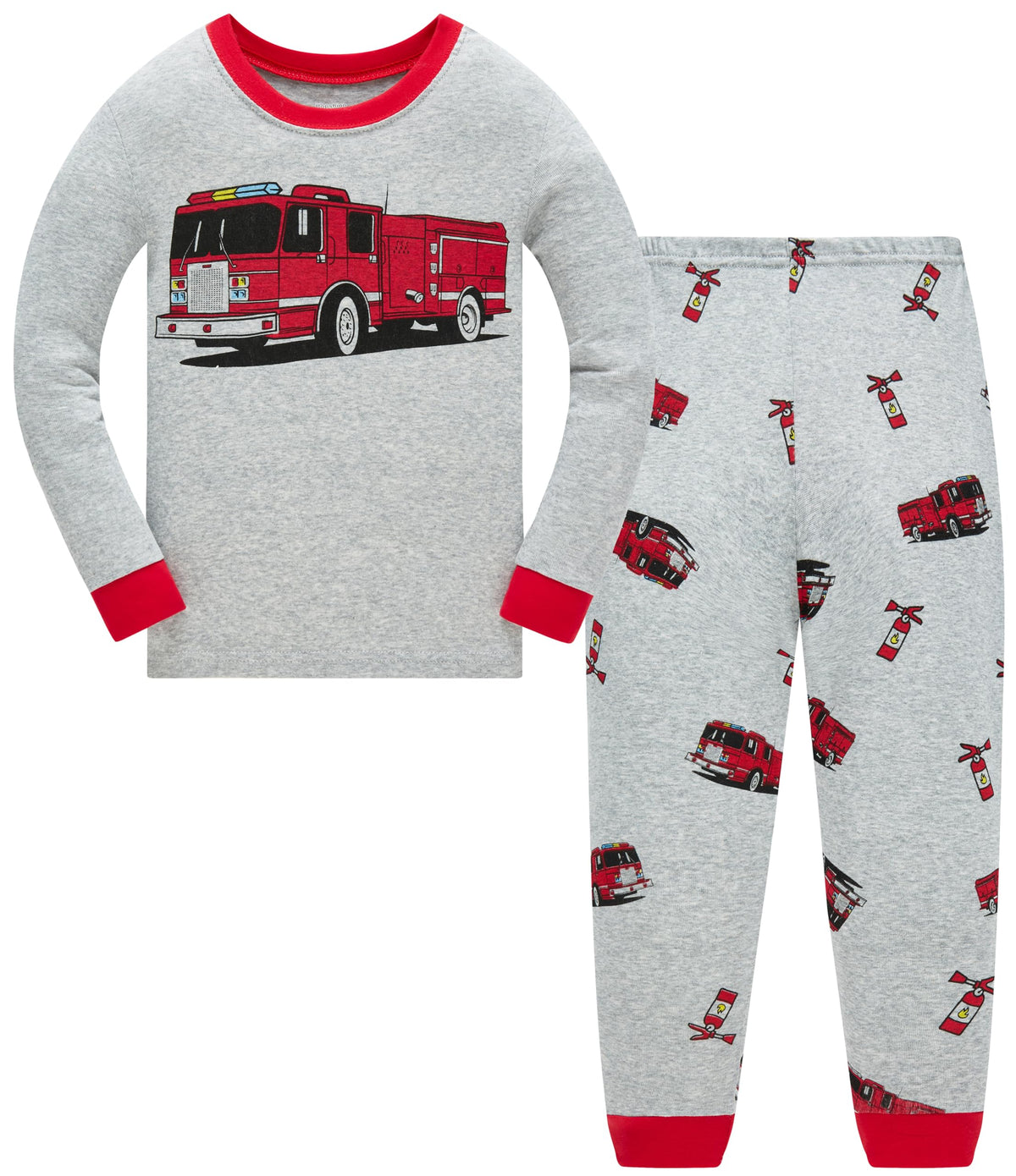 Popshion Little Boys Pajamas Sets Glow in Dark Dinosaur 100% Cotton 2 Piece Toddler Clothes Kids Pjs Sleepwear Size 2-10T