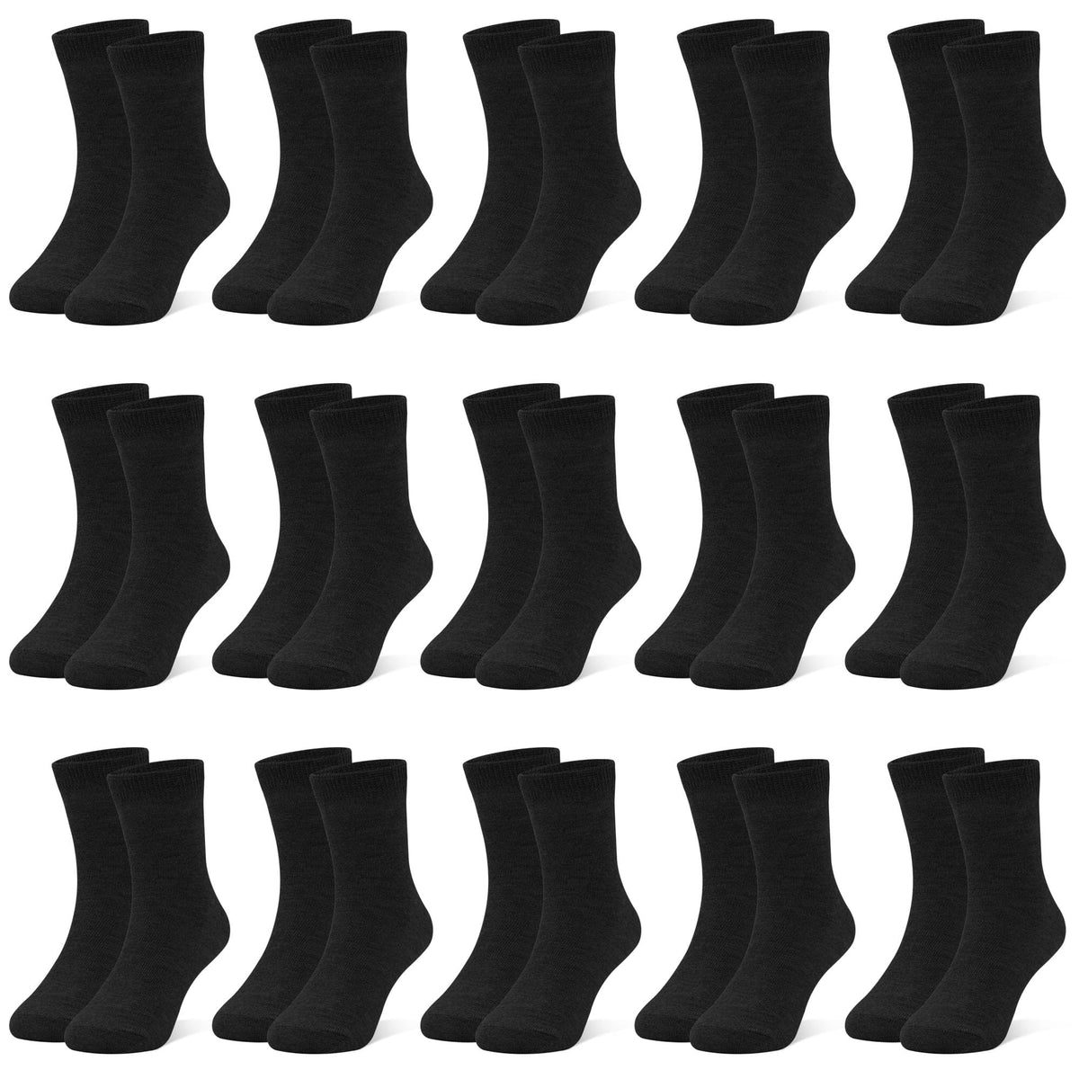 ZERULETS 15 Pairs Kids Socks Toddler Crew School Athletic Socks 1-14 Years