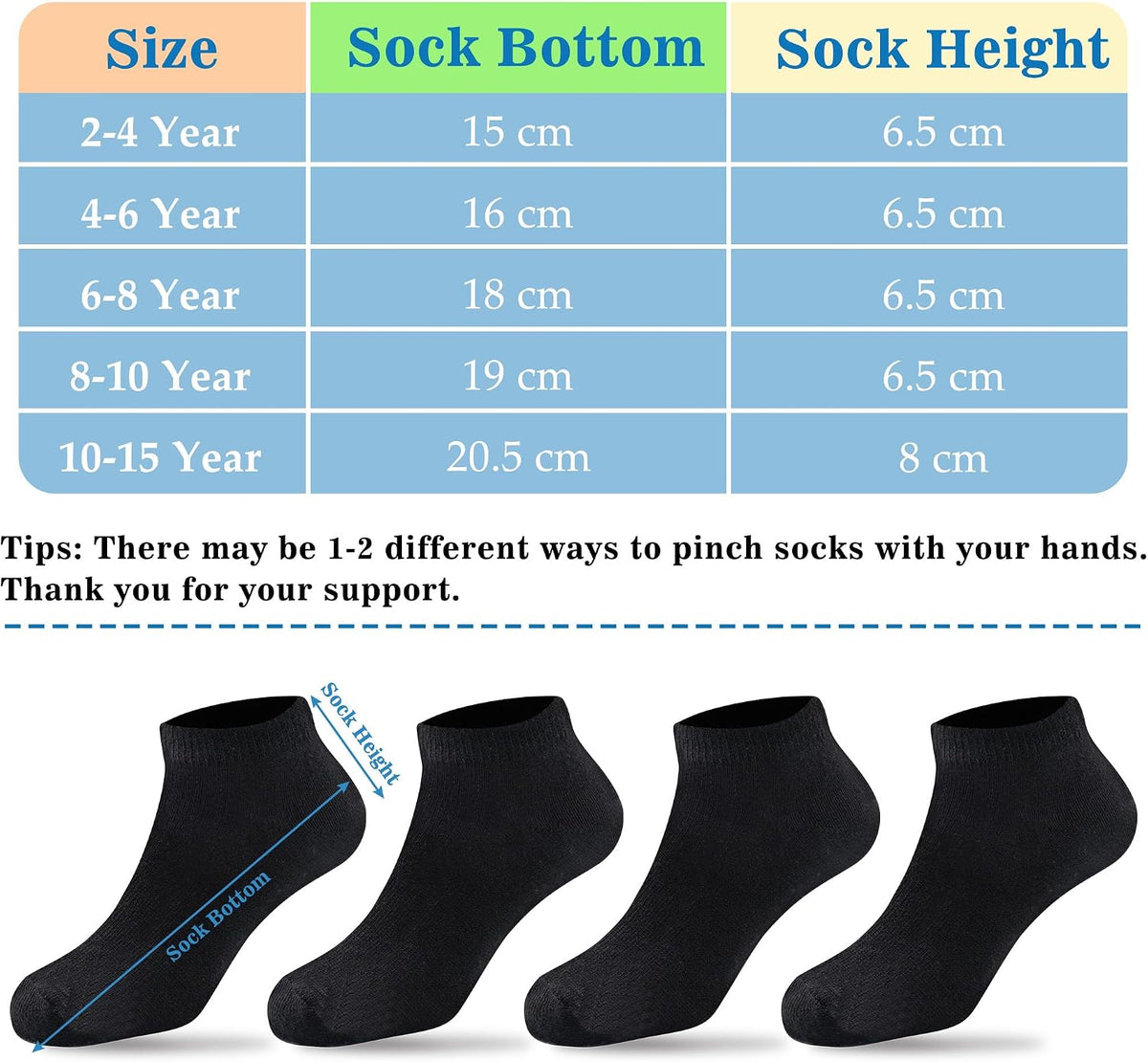Duufin 12 Pairs Kids Socks Boys Girls Unisex Low Cut Ankle Socks for Kids